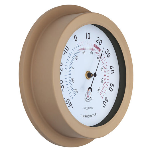 Nextime Ne-4302Br Buitenthermometer 22Cm Metaal Bruine Lily