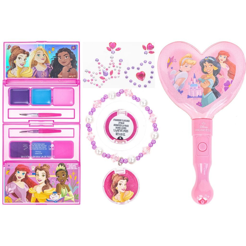 Disney Princess Light-Up Spiegel + Make-Up + Sierraden