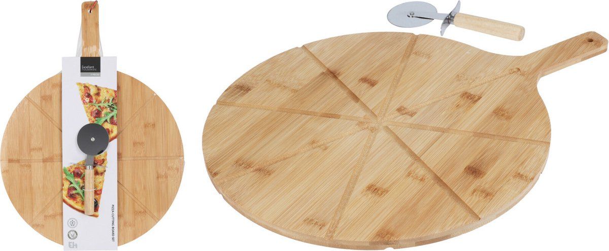 Excellent Houseware Pizza Snijplank Met Snijder