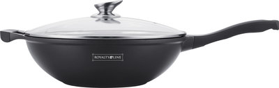 Royalty Line Marmercoating Wokpan- Inclusief Glazendeksel - Zwart - 30 cm