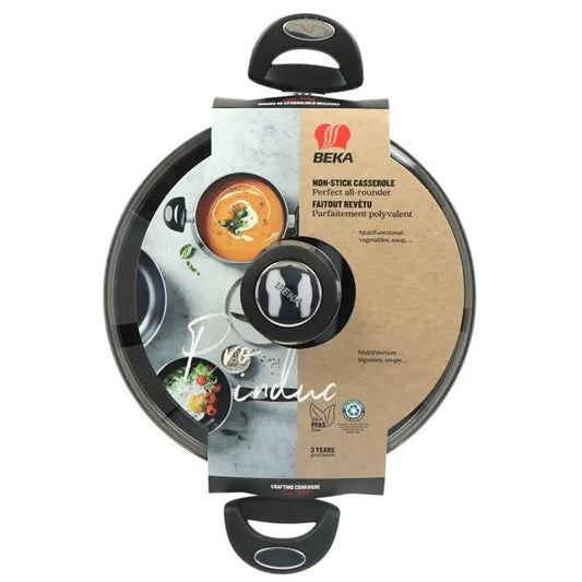 Beka Pro Induc Kookpan Met Glazen Deksel 24 Cm Zwart