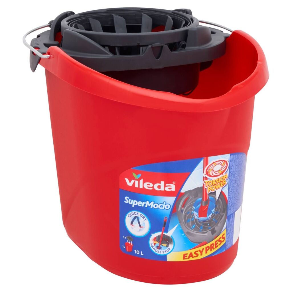Vileda Supermocio Emmer Met Powerpress 10L Rood/Zwart