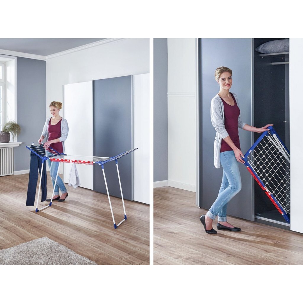 Leifheit 81620 Droogrek Pegasus 160 Solid Slim 16 M Drooglengte Blauw/Wit