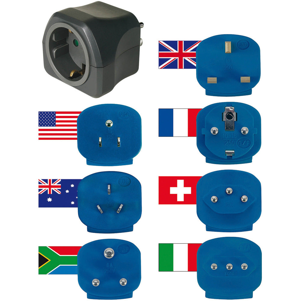 Brennenstuhl Bn-1508160 Wereld Reisstekkerset Geaard, 16 A