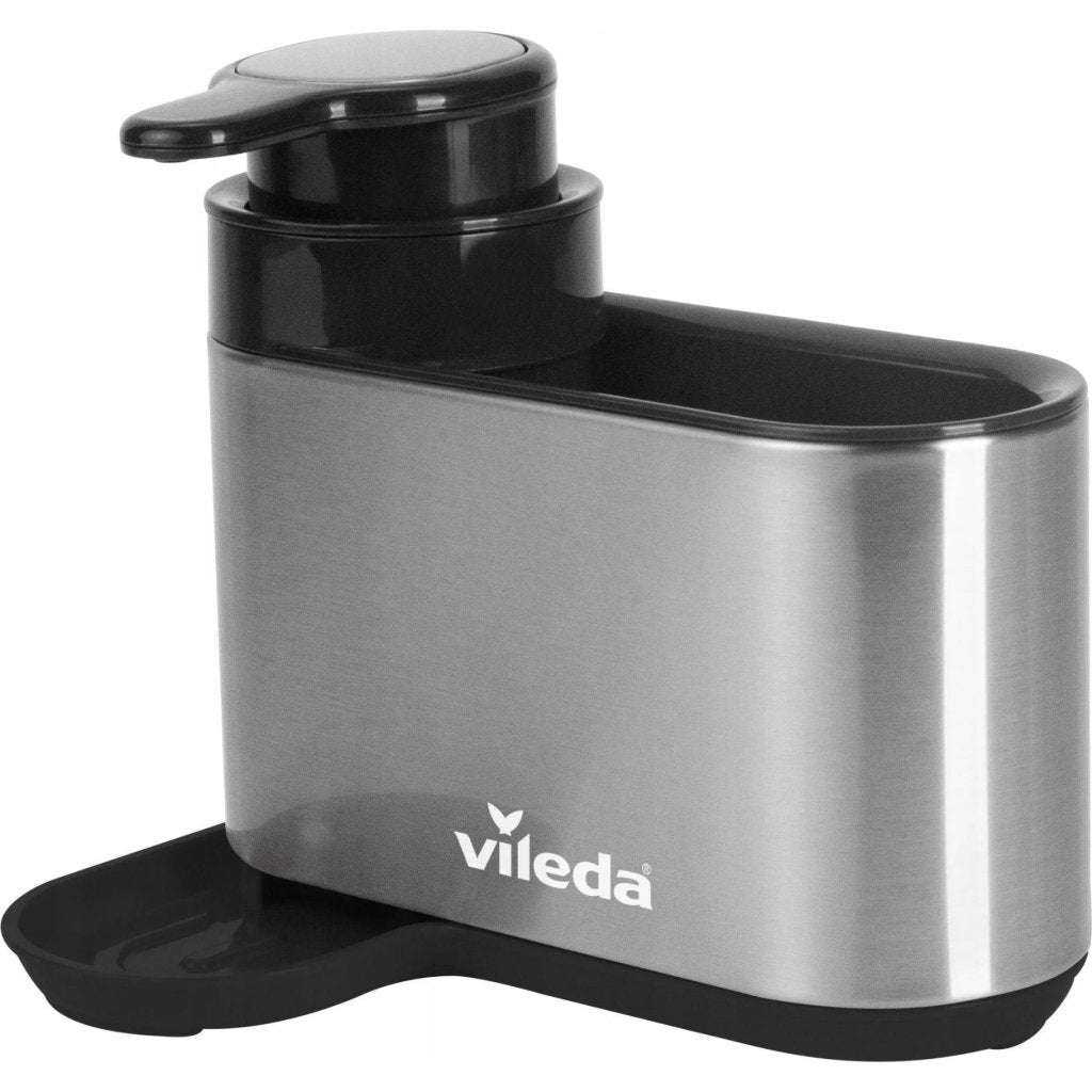 Vileda Afwasorganizer Met Zeepdispenser Zilver/Zwart