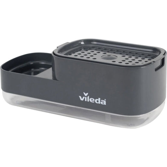 Vileda Zeepdispenser Met Pomp + Sponshouder Antraciet