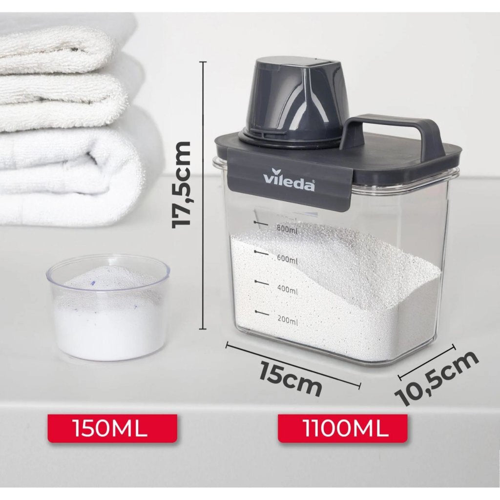 Vileda Wasmiddelbox 1100 Ml Transparant/Antraciet