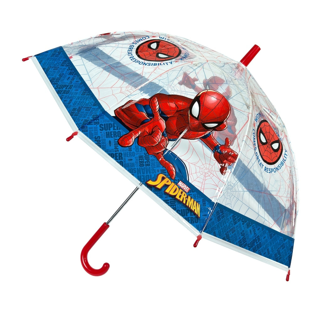 Spiderman Kinderparaplu 66 Cm Blauw/Rood/Transparant