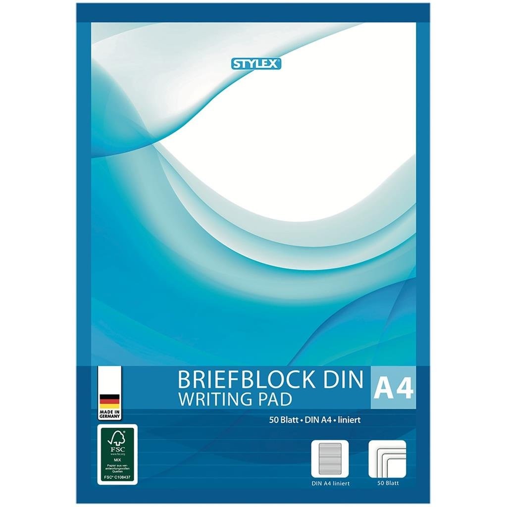 Stylex A4 Schrijfblok Met Lijnen 50 Bladzijden