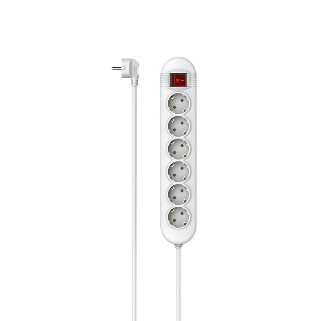 Hama Stekkerdoos 6-Voudig Schakelaar Opt. Schakelaarpositie 1,4 M Wit