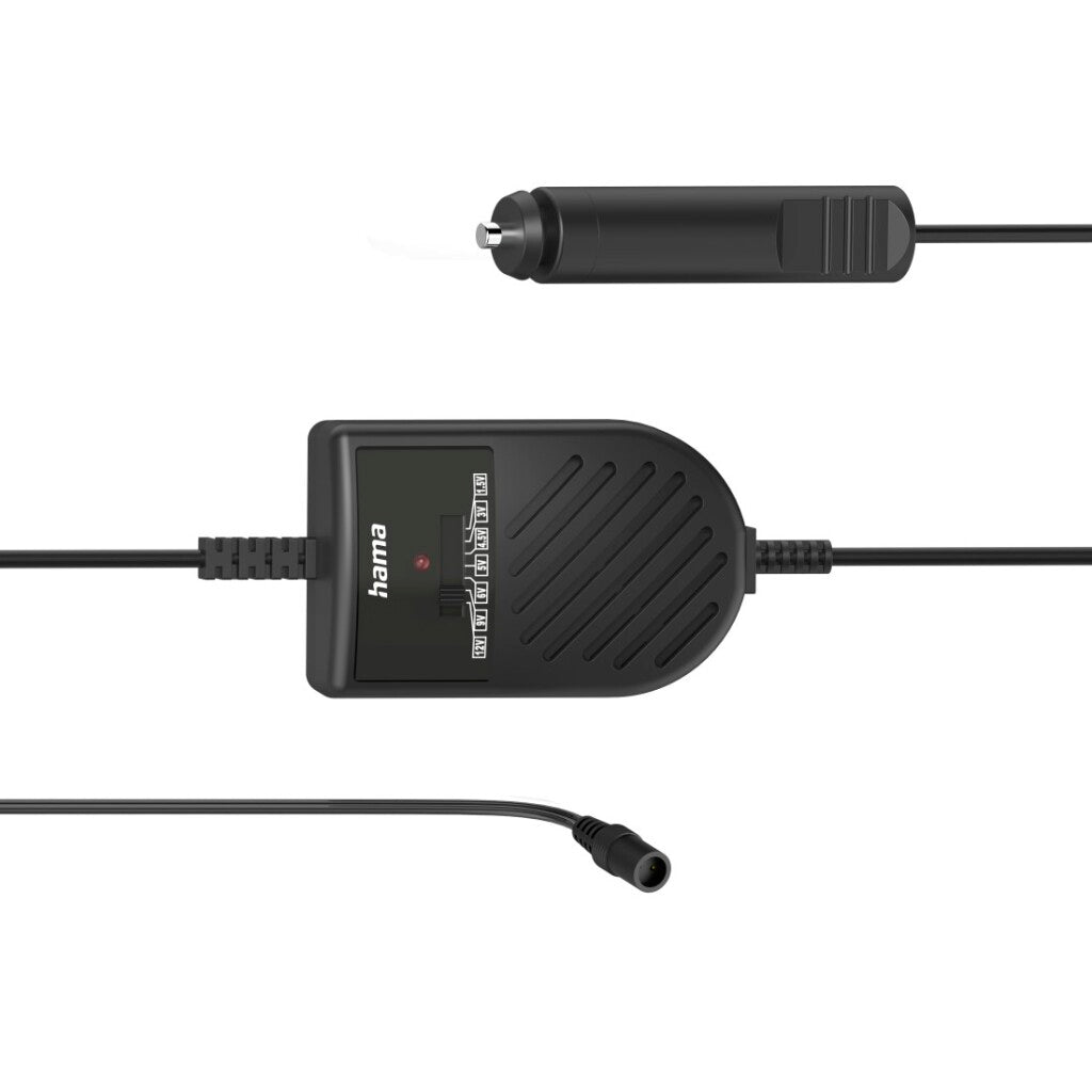 Hama Instelbare Netadapter Voor Auto 3000Ma 36W 12V + 8 Adapters Zwart