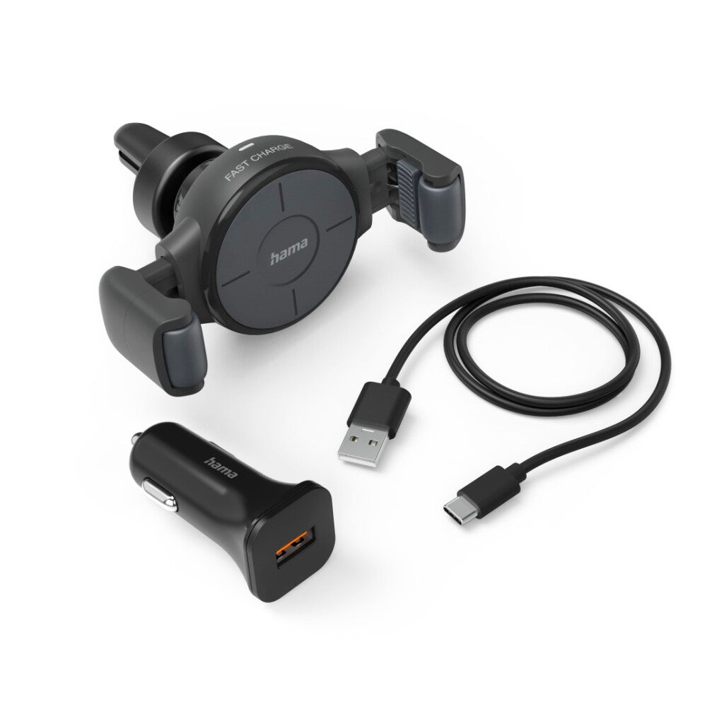 Hama Auto-Gsm-Oplader Fc10 Flex-Set 10 W Draadloos Qi-Charge Antraciet