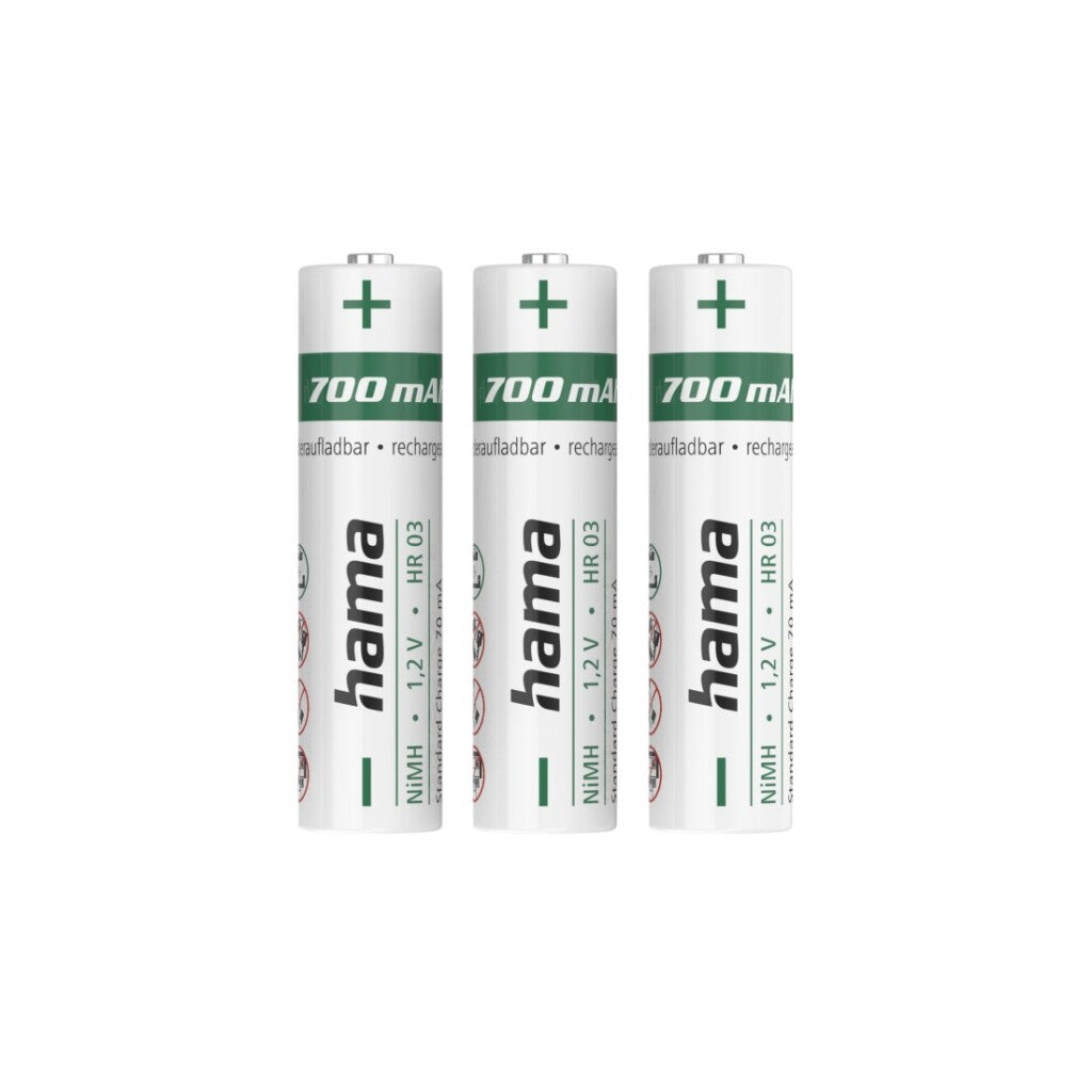 Hama Nimh-Accu&Apos;S Aaa Micro 700 Mah 1,2V 3 Stuks