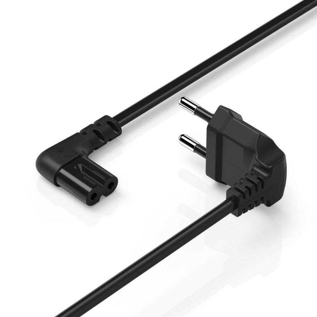 Hama Netsnoer Aan Beide Zijden Haaks Euro-Stekker Dubbele Groef/C7 3 M Zw.