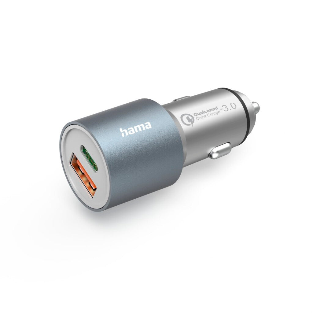 Hama Auto-Snellader 1X Usb-C Pd 1X Usb-A Qc 38 W Metaal