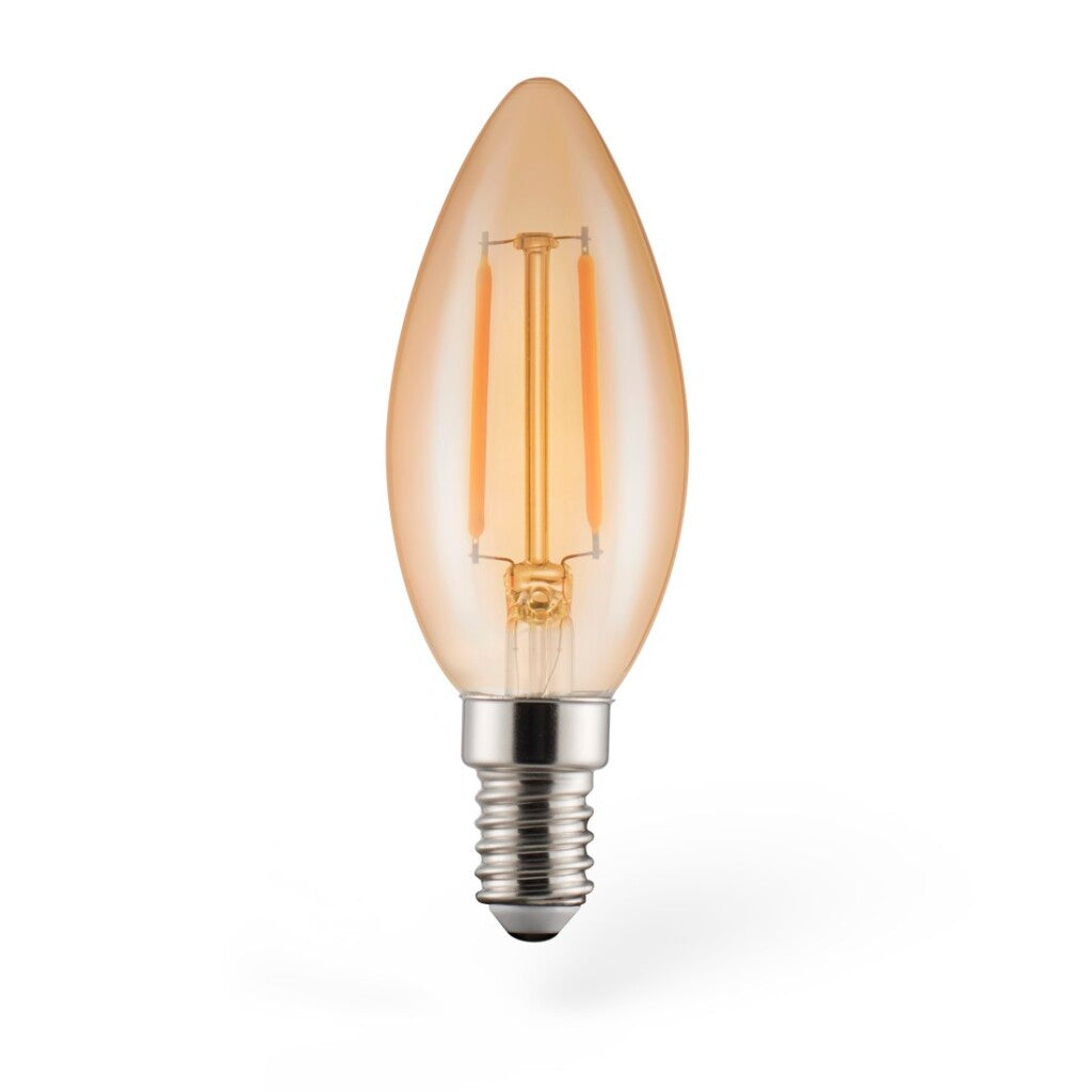 Xavax Led-Gloeidraad Vintagelamp Kaars E14 180Lm 2W Warm Wit