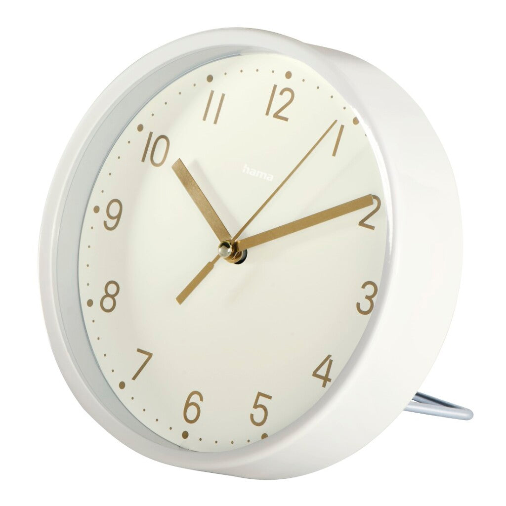 Hama Tafelklok Madeira Tikt Niet 16 Cm Wit/Goud