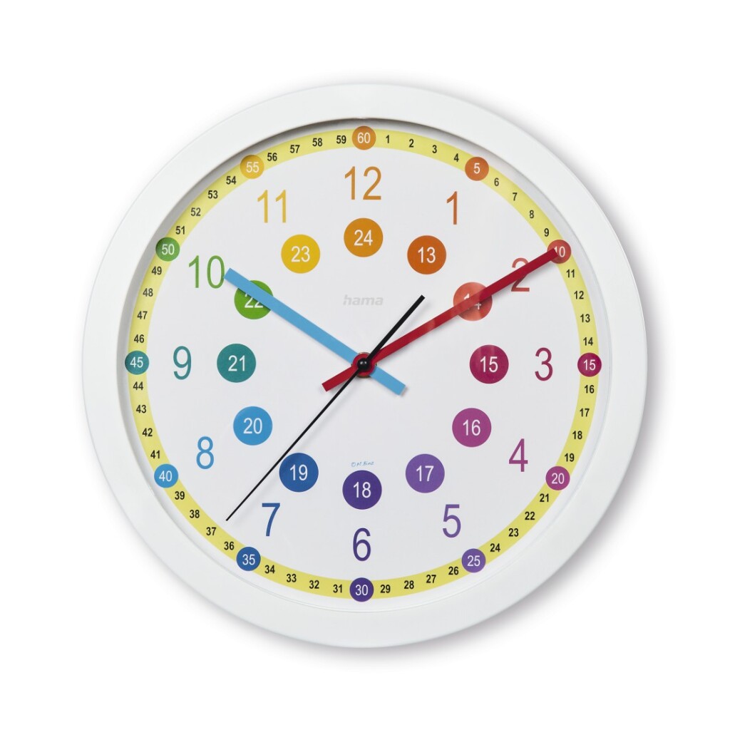 Hama Kinder Wandklok Sal Tikt Niet 30 Cm Multicolor/Wit