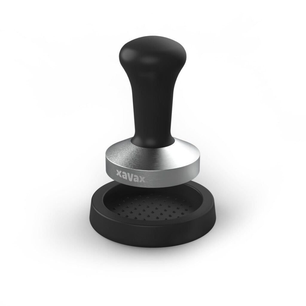 Xavax Tamper Set Tamper 58 Mm Rvs + Tampermat Slipvast Zwart