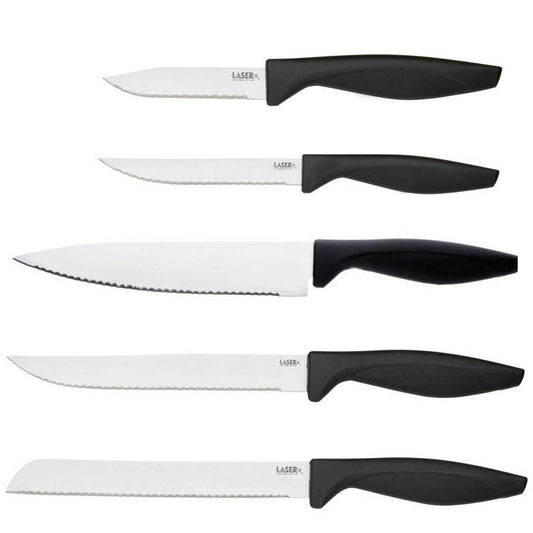Richardson Sheffield Laser Cuisine Houten Messenblok 6-Delig Zwart