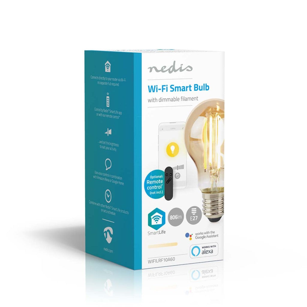 Nedis Wifilrf10A60 Smartlife Led Filamentlamp Wi-Fi E27 806 Lm 7 W Warm Wit Glas Android / Ios Peer