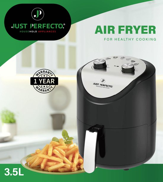 Just Perfecto JL-15: 1200W Airfryer heteluchtfriteuse met draaiknop - 3.5L