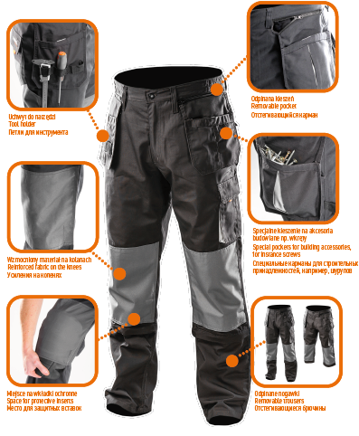 Neo Tools Werkbroek 2 In 1 M/50 Oxford Bescherming 35% Katoen-65% Polyester 267 Gr/M2 Ce-En340