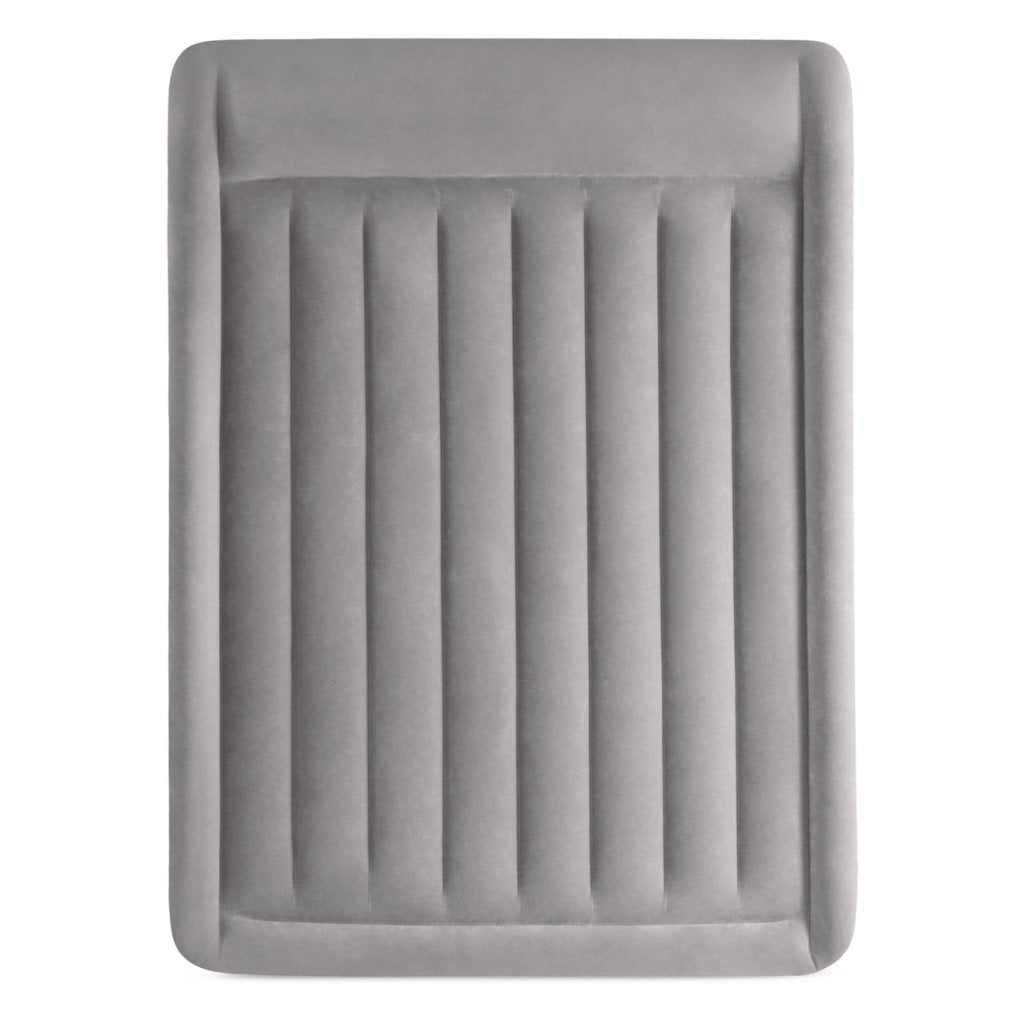 Intex 64136Nd Queen Deluxe Pillow Rest 2-Persoons Luchtbed 203X152X42 Cm + Ingebouwde Pomp Grijs/Blauw