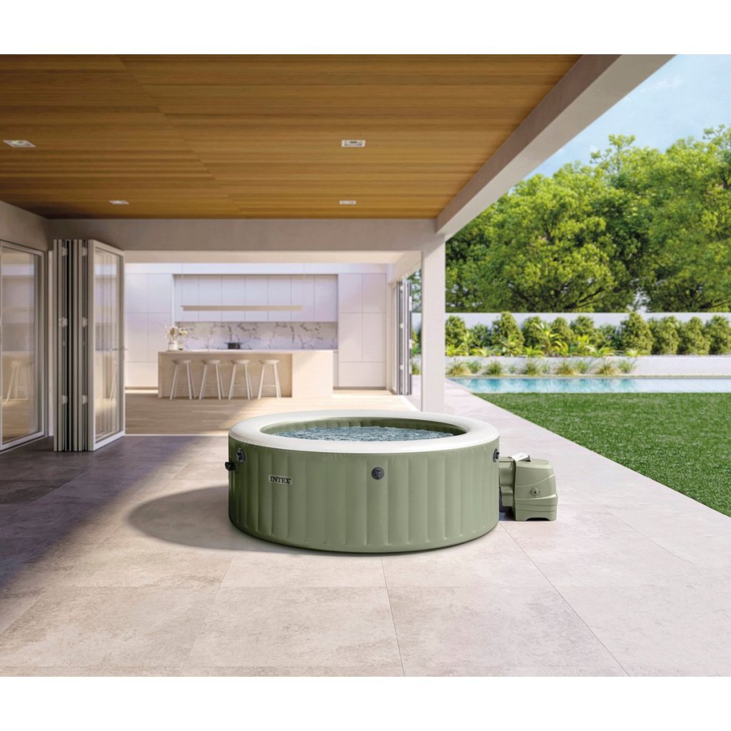Intex 28426Np Purespa Bubble Massage Bad 196X71 Cm Olijfgroen