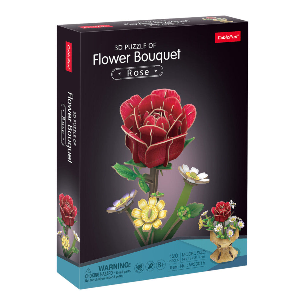 Cubic Fun 3D Puzzel Roos Boeket 120 Stukjes