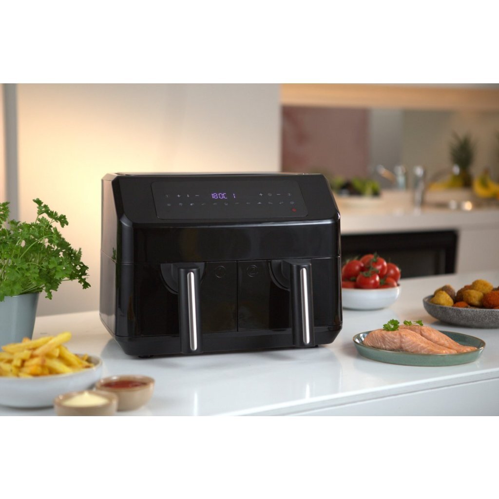 Emerio Af-130376.1 Dubbele Heteluchtfriteuse 2X3.6L 2400W Zwart