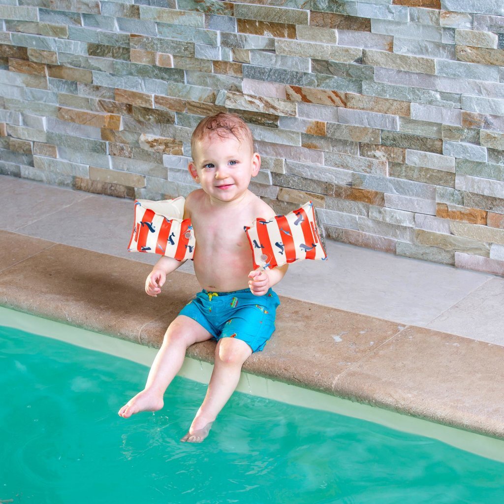 Overige Merken Swim Essentials Zwembandjes Ocean Stripes 2-6 Jaar Oranje/Wit