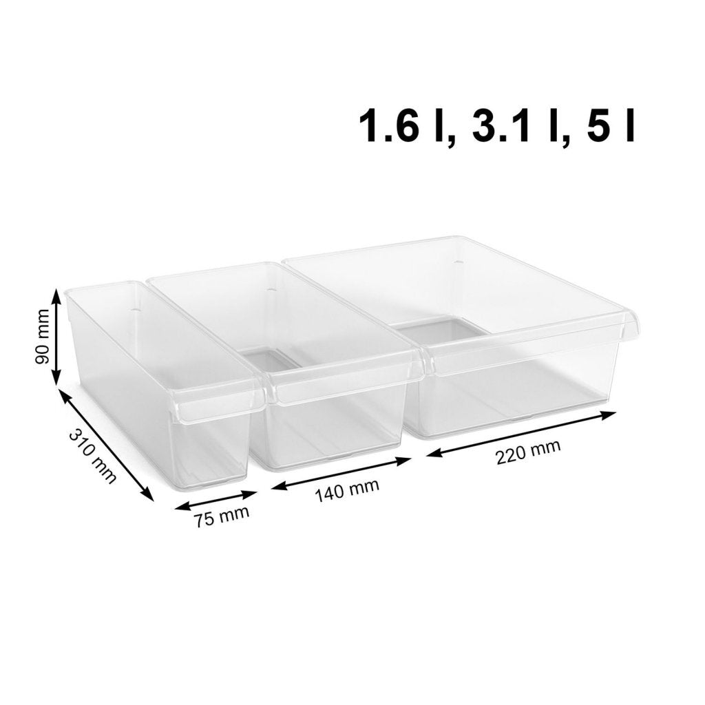 Rotho Loft Koelkast Organizer Set 3-Delig Transparant