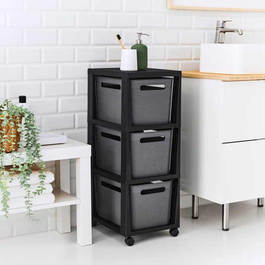 Rotho Tower Brisen Design Ladekast 3X16L Met Wielen Antraciet