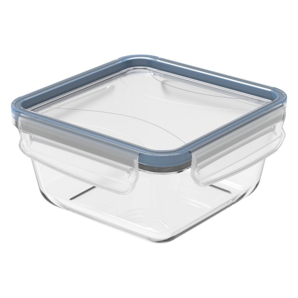 Rotho Clic &Amp; Lock Koelkast Bewaardoos 0.75L Horizon Blauw/Transparant/Glas