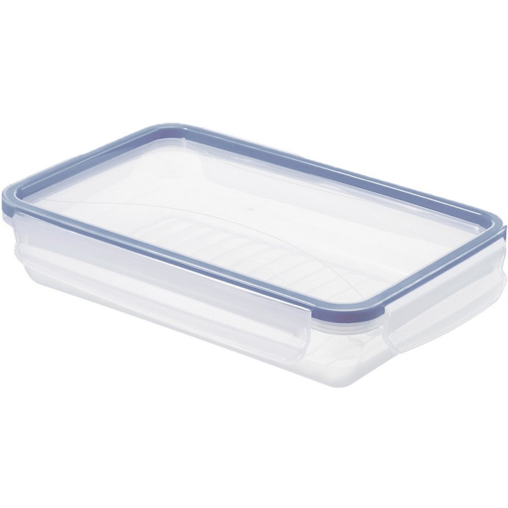 Rotho Clic &Amp; Lock Koelkast Bewaardoos 1L Vlak Horizon Blauw/Transparant