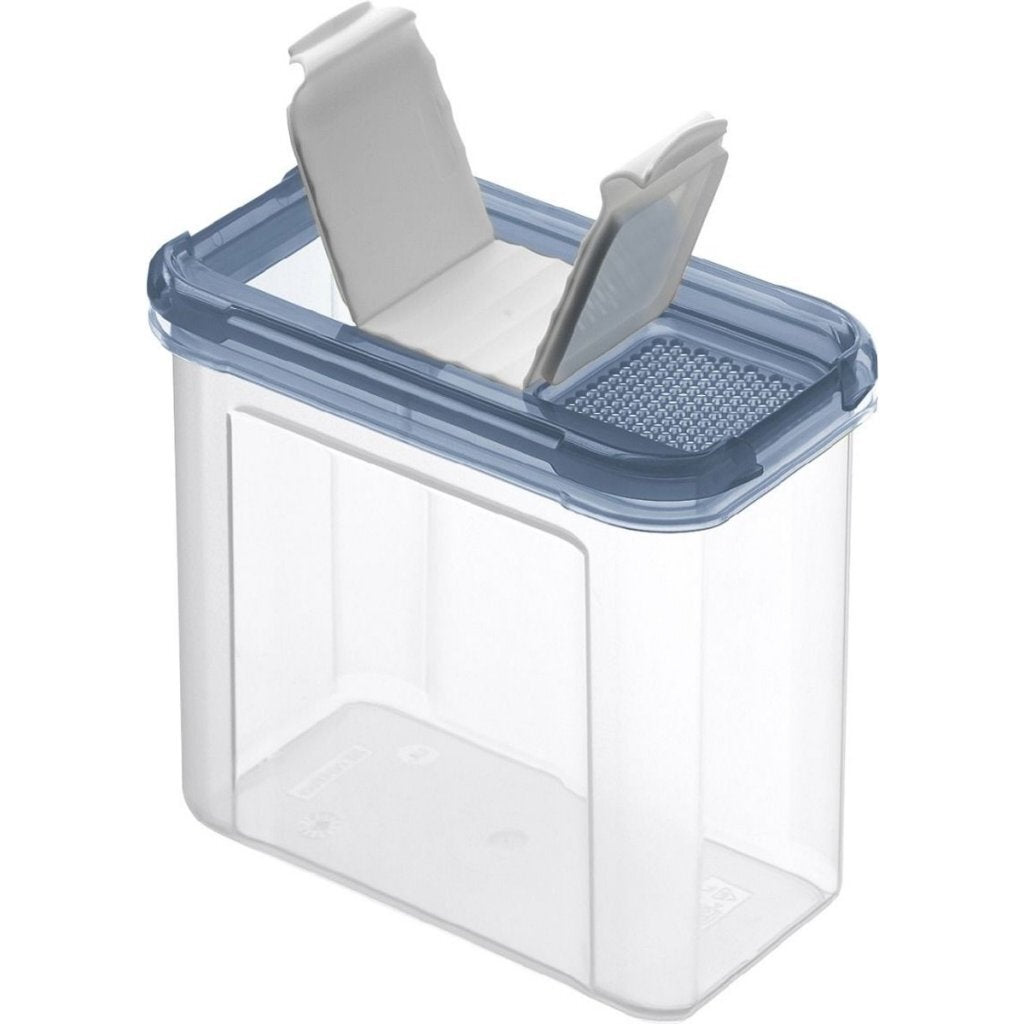 Rotho Domino Bewaar-Strooidoos 0.75L Horizon Blauw/Transparant