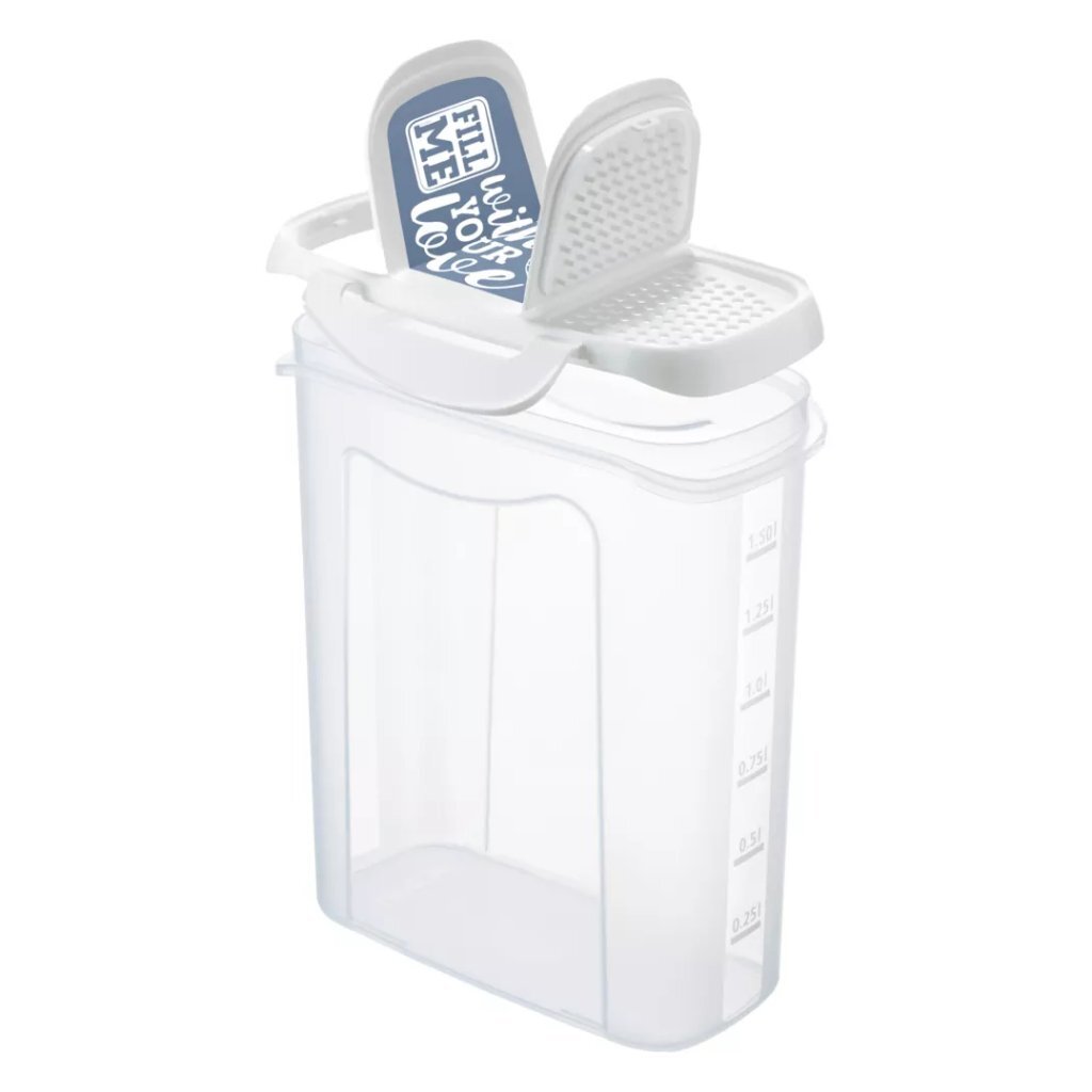 Rotho Clic &Amp; Lock Bewaar- En Strooidoos 1.5L Wit/Transparant