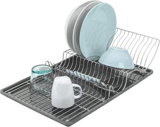 Metaltex Afdruiprek Wingtex 51X31 Cm Antraciet/Zilver 2-Delig