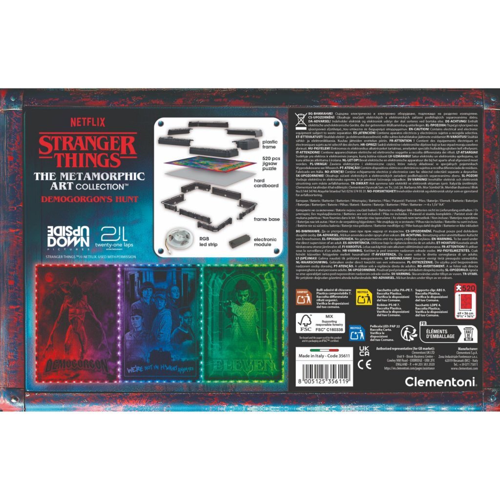 Clementoni Puzzel Stranger Things Morphing Collection No3 520 Stukjes + Led-Verlichting