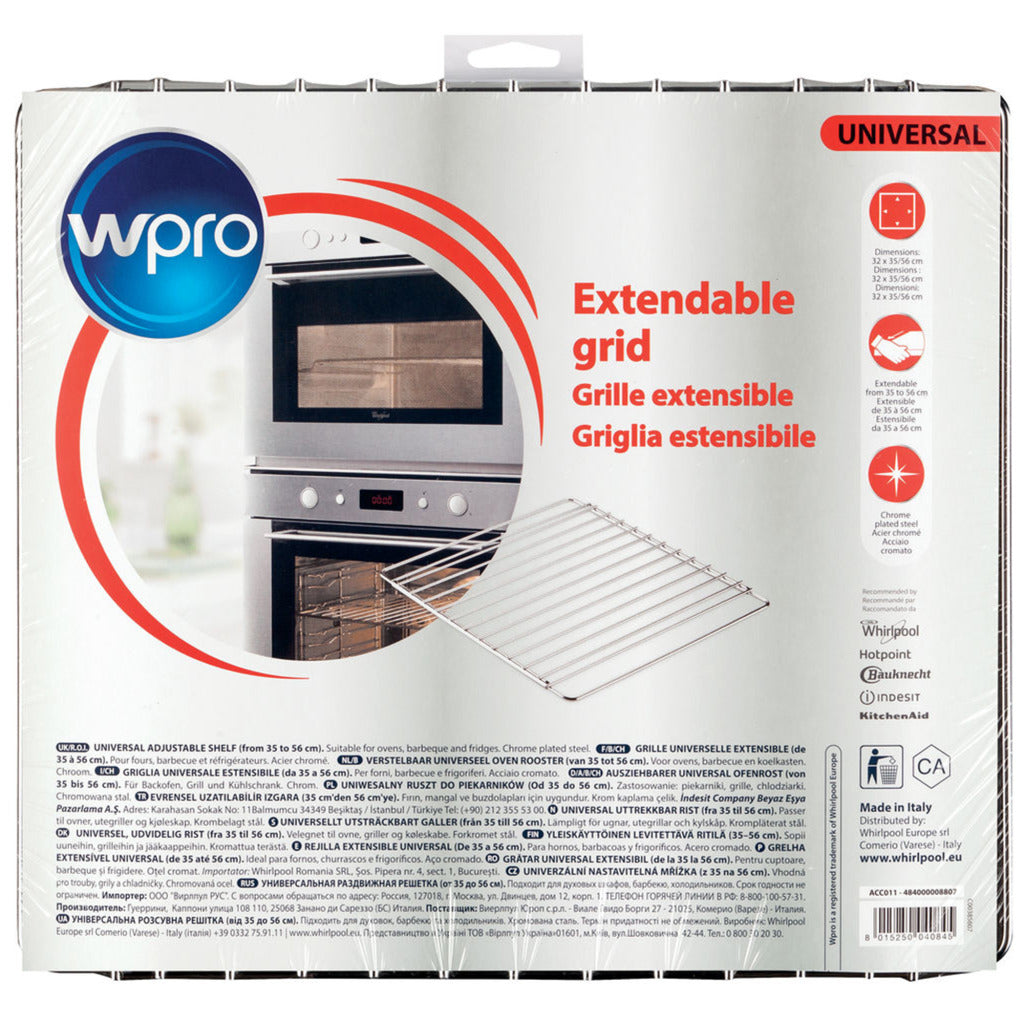 Wpro Verstelb.ovenrooster Rvs