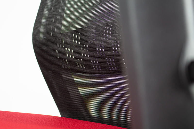 Linea Fabbrica Tekna 01 Zwart/Rood Bureaustoel Met 2D Armleuning