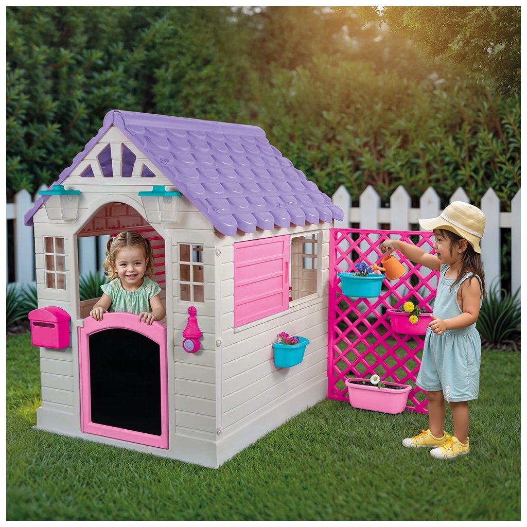 Dolu Tuin Speelhuis Met Accessoires Roze/Paars 140X127X107.5 Cm
