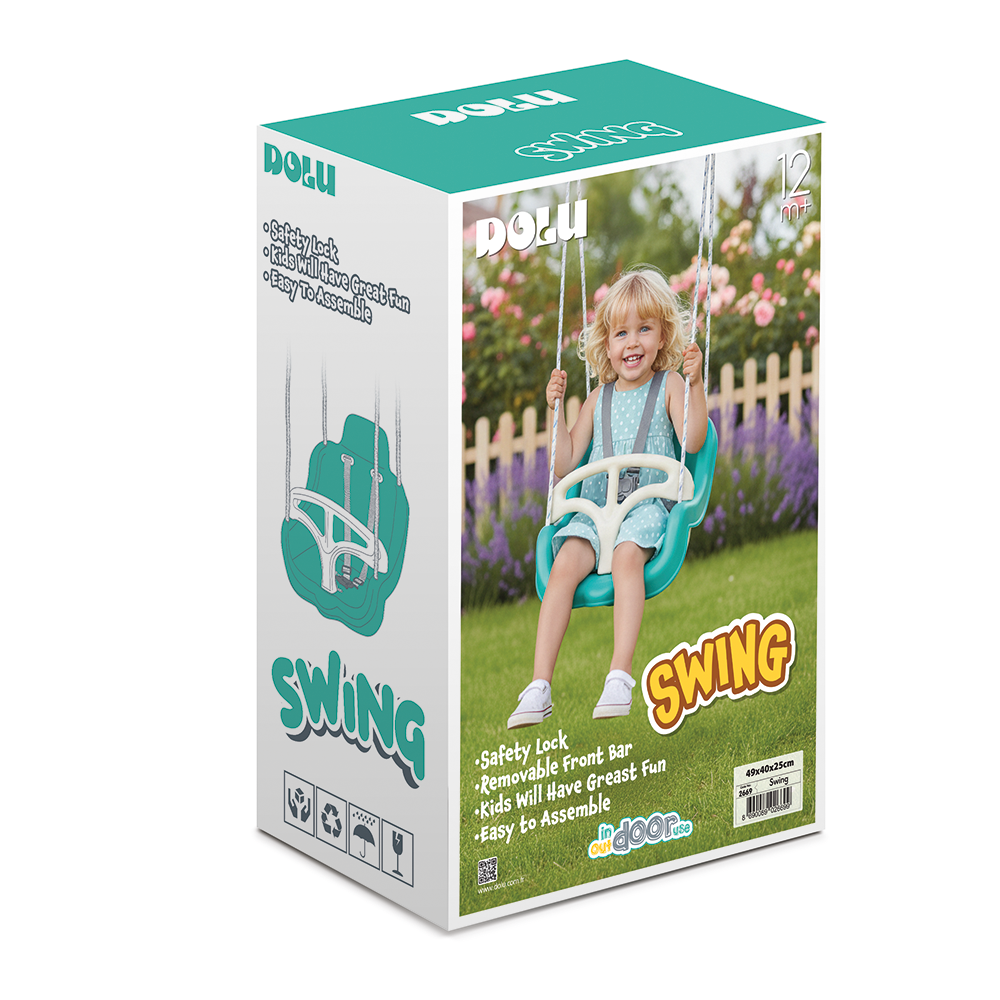 Dolu Schommelstoel Blauw/Wit
