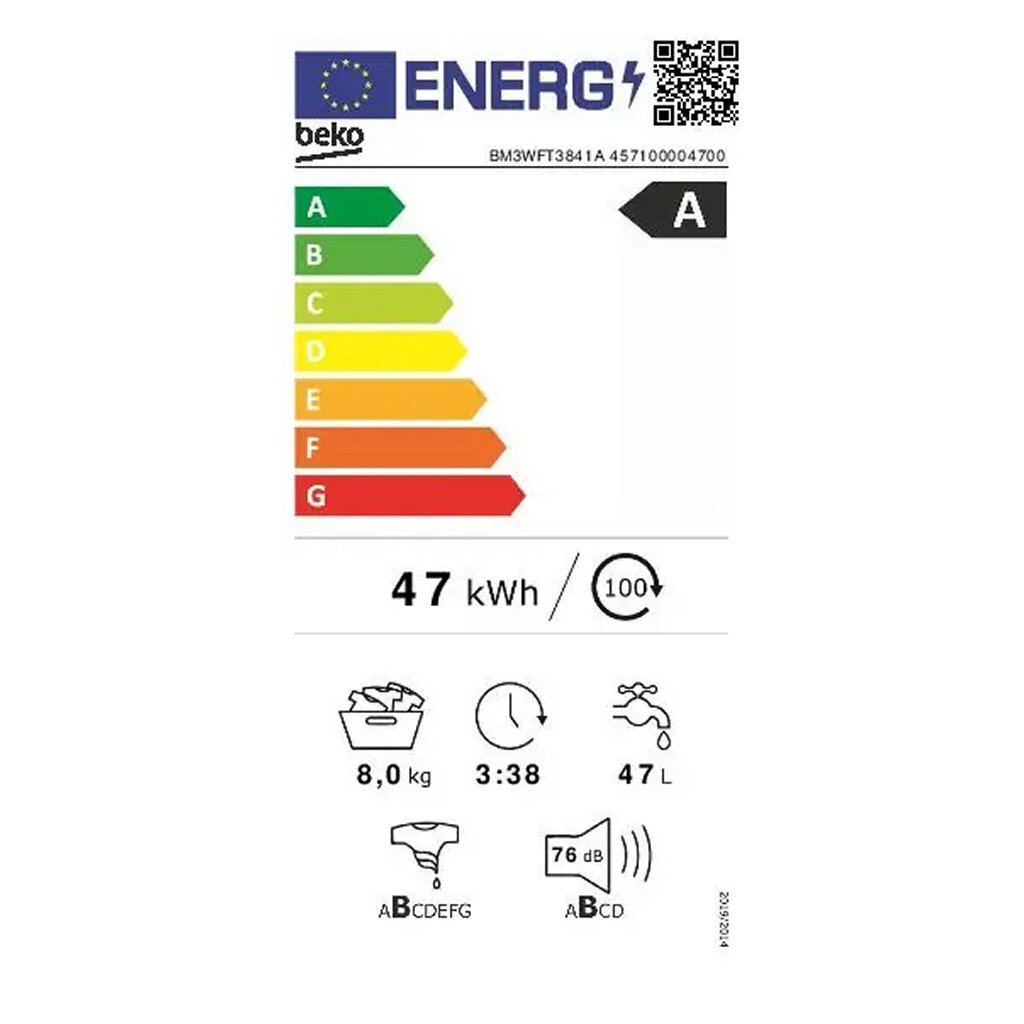 Beko Bm3Wft3841A Wasmachine 8 Kg Antraciet