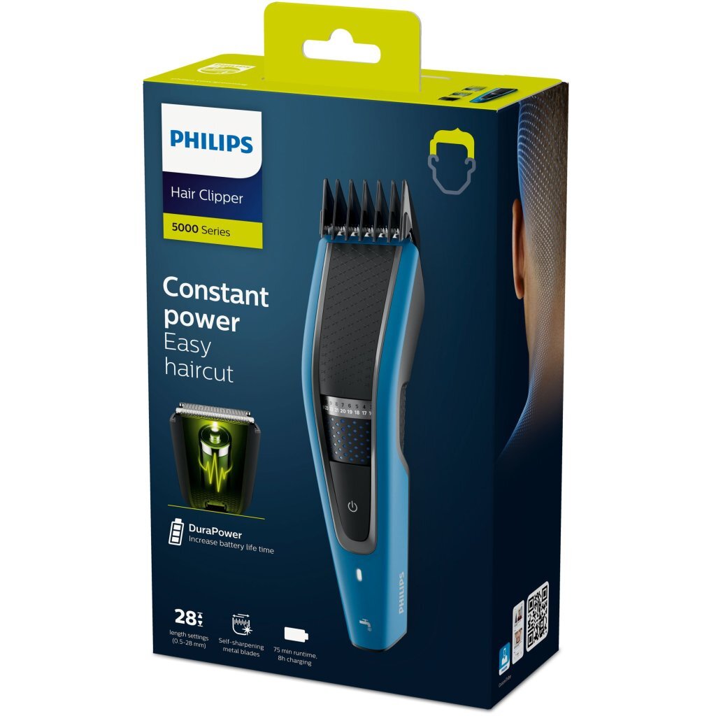 Philips Hc5612/15 Hairclipper Series 5000 Afspoelbare Tondeuse Blauw/Zwart