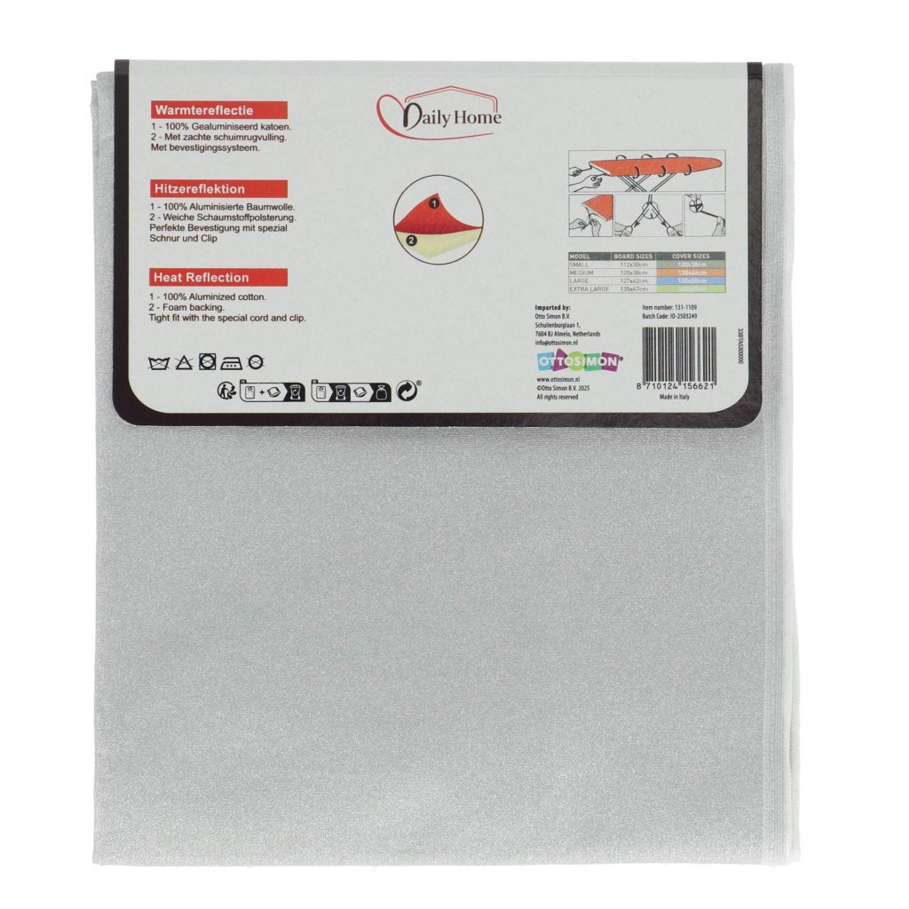Daily Home Strijkhoes Metal S 112X30 Cm Grijs/Katoen/Schuim