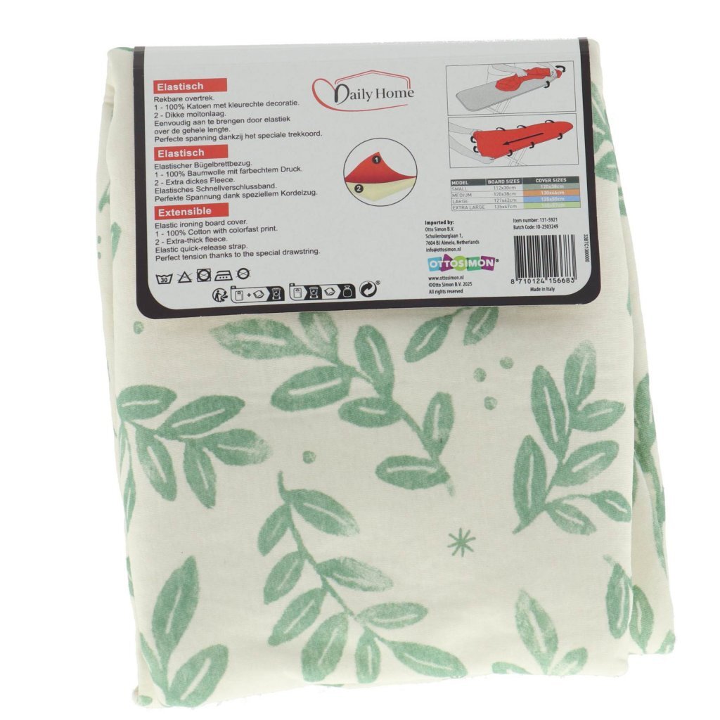 Daily Home Strijkhoes Stretch Xl 135X47 Cm Groen/Wit