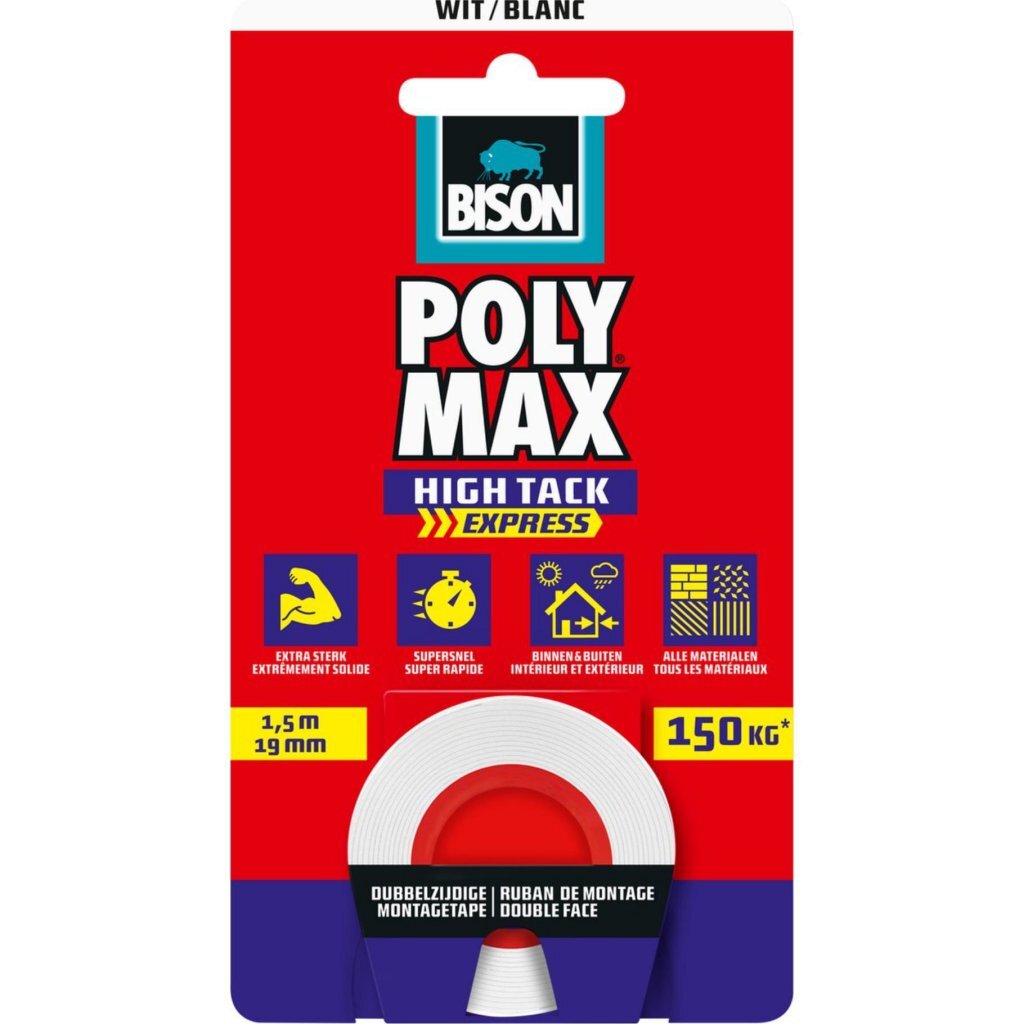 Bison Poly Max Tape 150 Cm Wit