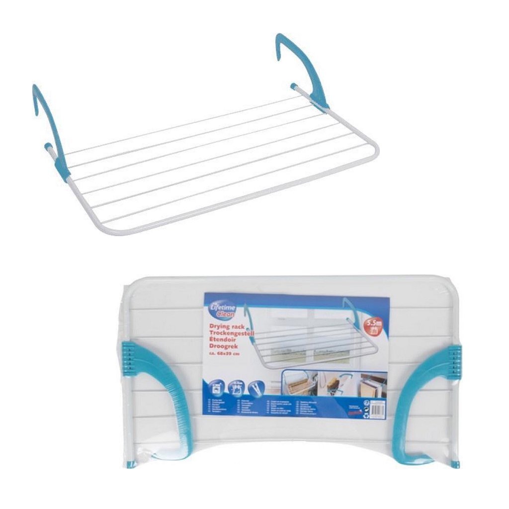 Lifetime Clean Droogrek Met 5 M Drooglijn Wit/Blauw